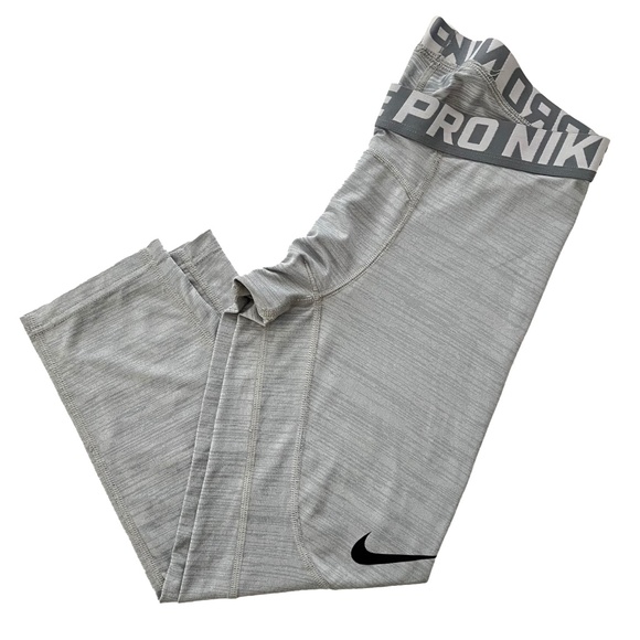 Mens Nike Pro Compression Training Tights Heather Gray Dri-Fit Full Length Large - Picture 2 of 14